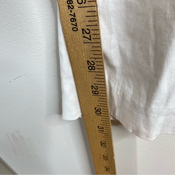 Maeve Naomi Wide Leg Flare Pants Anthropologie White Boho Minimalist Preppy 70s - Picture 11 of 12